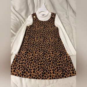 Rachel Zoe Leopard Print Dress with Cream Sleeves